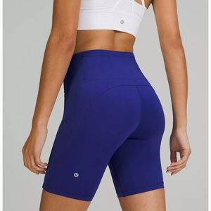 Lululemon Fast and Free High-Rise Biker Short 8" larkspur blue